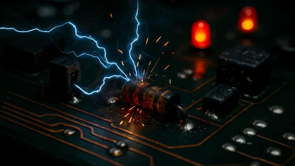 court-circuit électronique stylisé d'une résistance