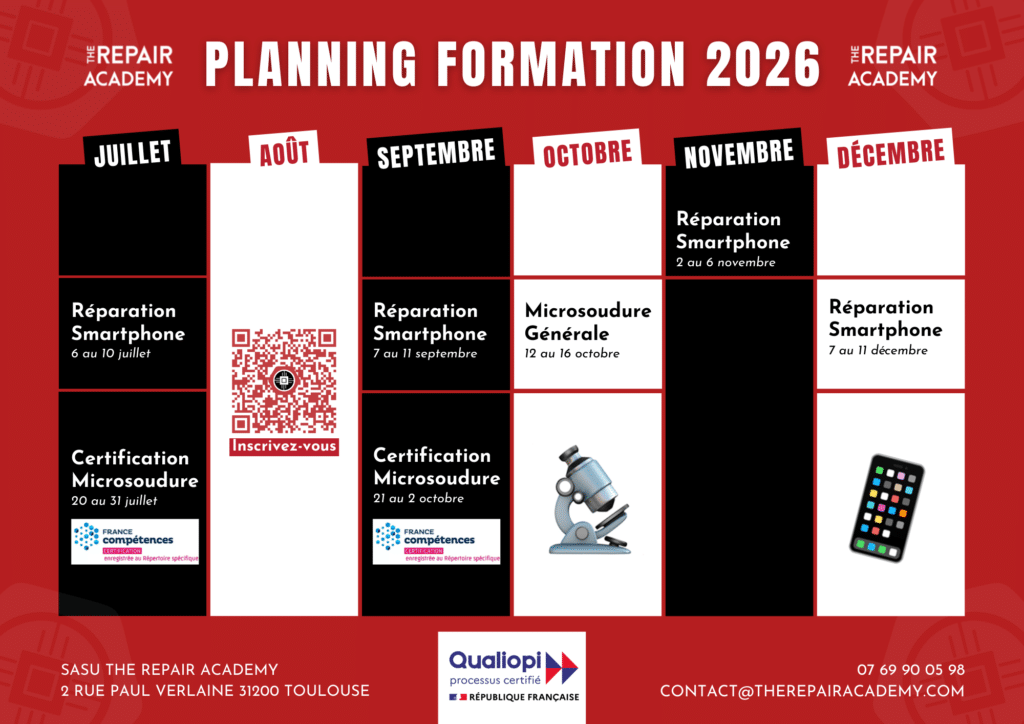 calendrier de formation 2026 the repair academy